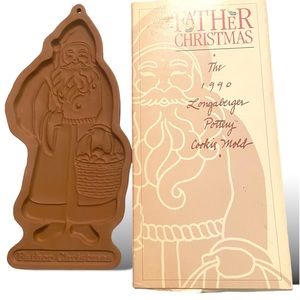 Vintage Longaberger Pottery Father Christmas Cookie/Chocolate Mold